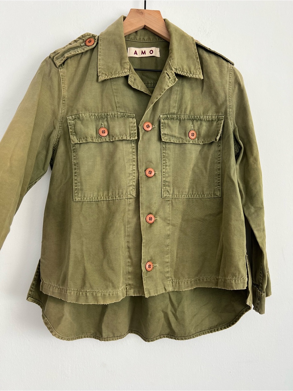 AMO Military Field Jacket Distressed Chore Utility